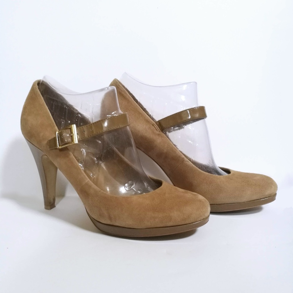 Franco Sarto Tan Suede Napa Heels ✨ GUC